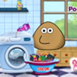 Pou Washing Clothes