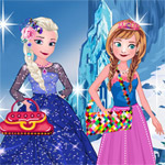 Elsa With Anna Dress up
