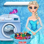 Elsa Washing Clothes