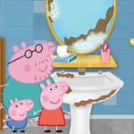 Peppa Pig cleaning bathroom