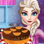 Elsa Cooking Christmas Cake