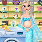 Elsa Washing Clothes