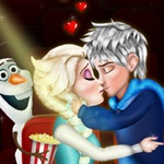 Elsa and Jack Cinema Kissing