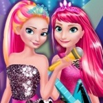 Elsa And Anna In Rock N Royals