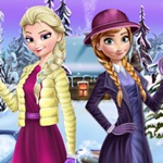 Elsa And Anna Winter Dress Up