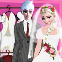 Play Elsa and Jack Wedding Dress Up